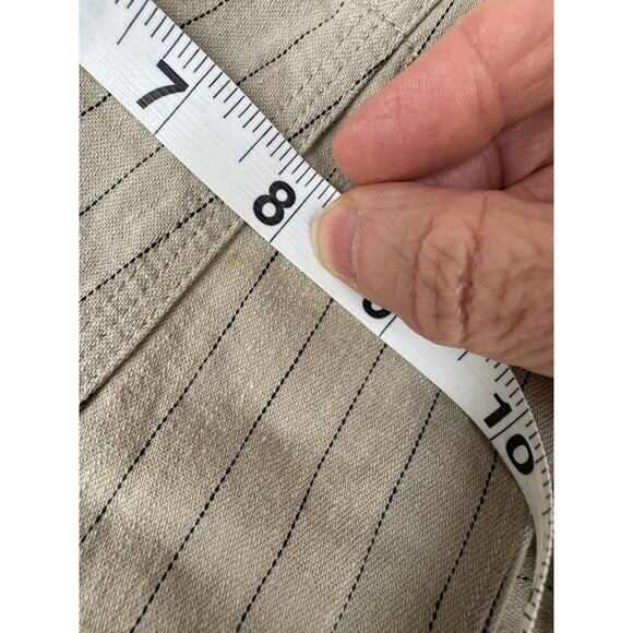 Grunge Chicos Cotton Cinched Waist Blazer Pinstripe Women Size 0 Neutral Preppy - Picture 8 of 8